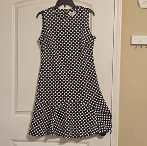 Shelby & Palmer Black and White Polka Dot Midi Dress